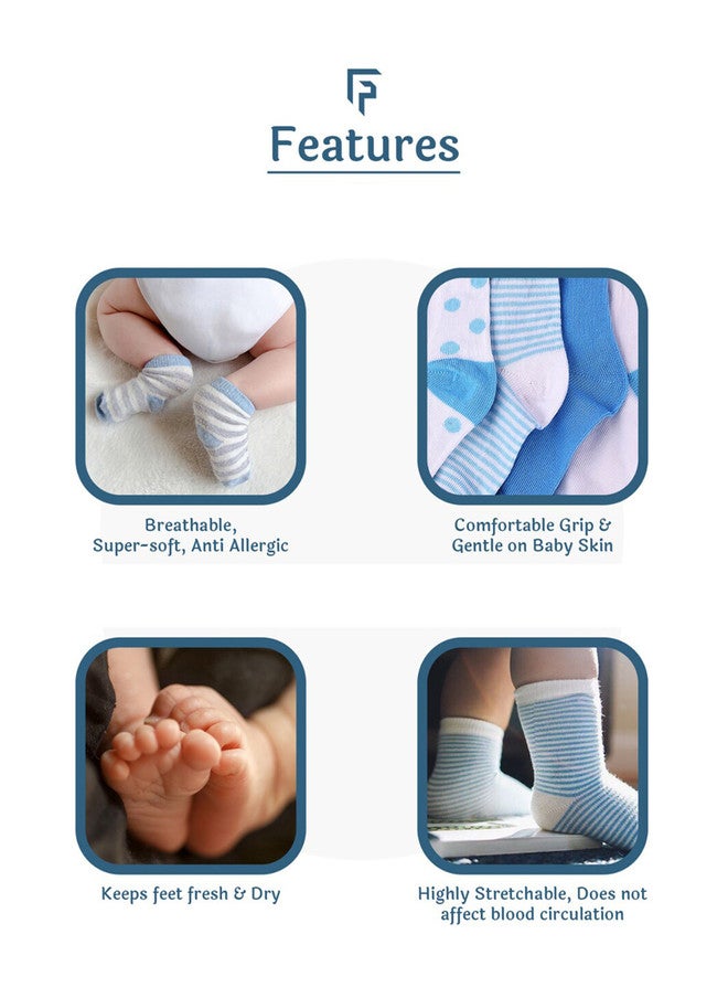 FOOTPRINTS FOOTPRINT 7 Pairs Infant Kids Patterned Ankle-Length Organic Cotton Socks - Image 4
